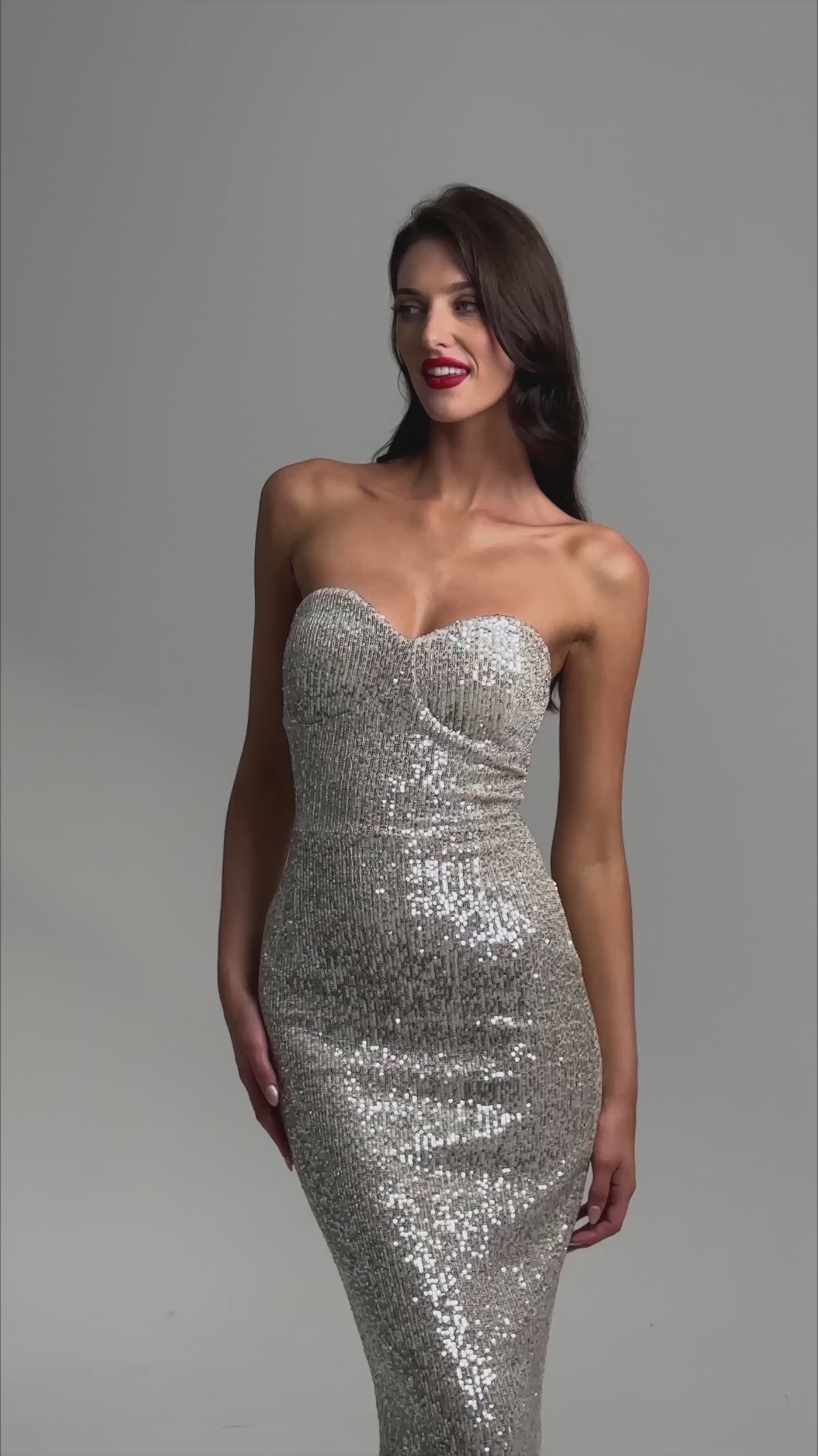 THE KT DRESS - OYSTER SILVER